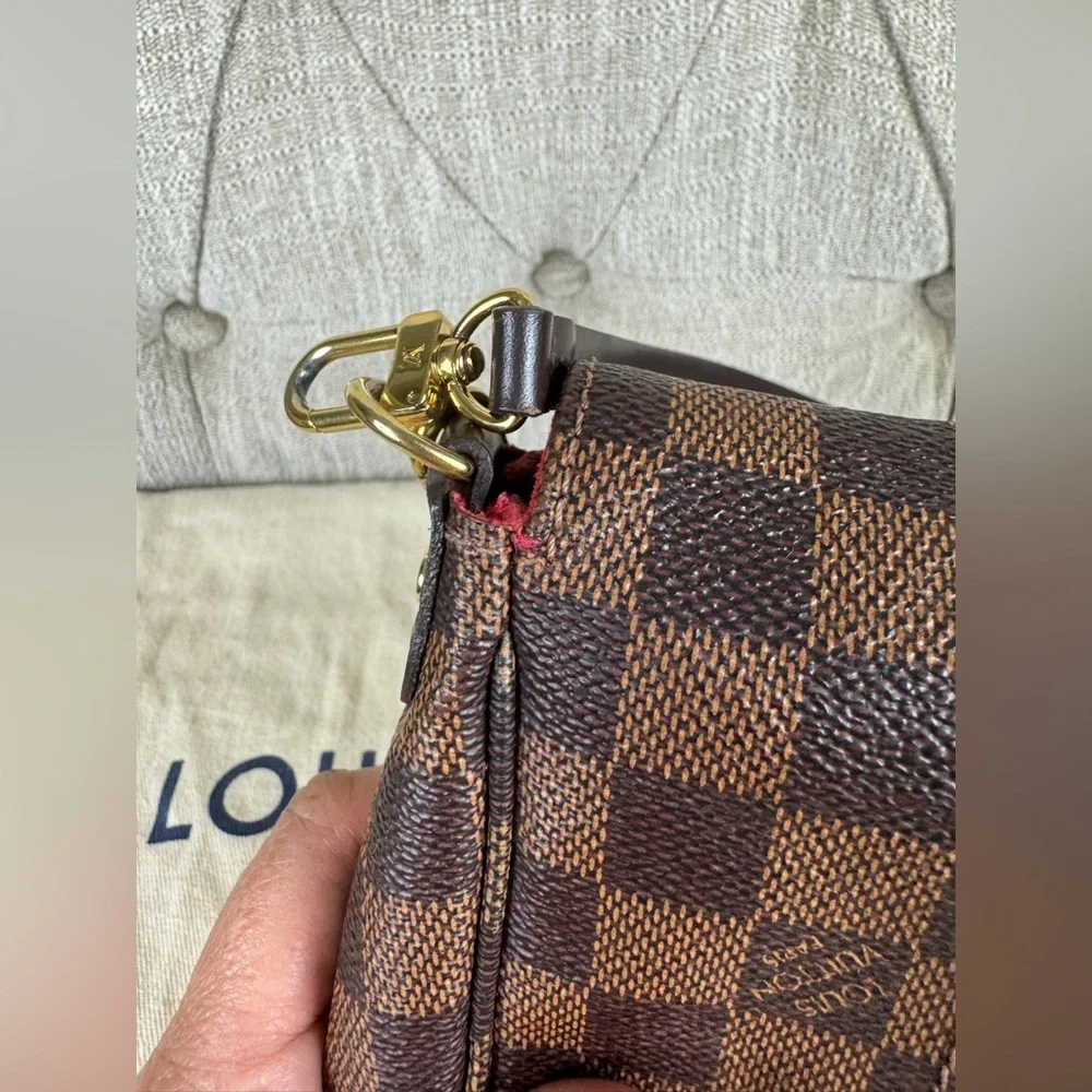 LOUIS VUITTON Favorite MM 2way Hand chain shoulder bag Damier Ebene Used - Picture 7 of 13